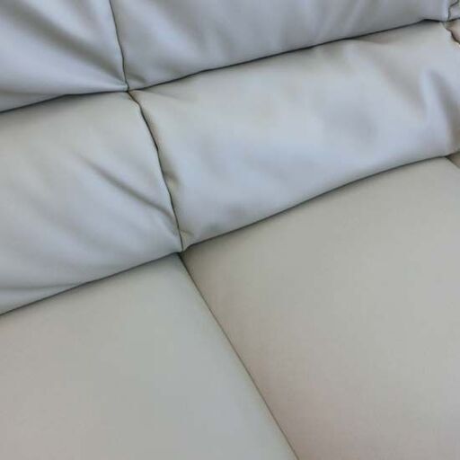 3人掛けソファ ベージュ系 約200cm 合皮 シンプル 無地 札幌市 西区 西野店