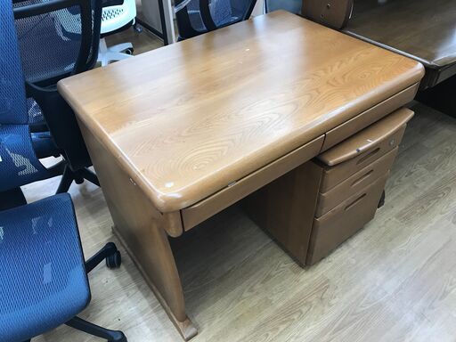 ★ジモティ割あり★  学習机 茶色 H74×W100×D70 クリーニング済み KJ8941