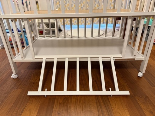 日本製ベビーベッド『アリスホワイト』ハイタイプ 石崎家具 美品】日本