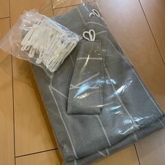 カーテン王国　カーテン  (灰色、幾何学模様、幅100x丈105)