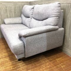 stp-3071　二人掛けソファ　グレー　ファブリックソファ　　脚付き　布張り　ソファー　2P　2シーター　2人用　コンパクト　椅子　いす　イスの画像