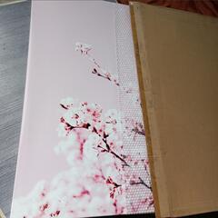 545fk 【未使用品・開封品】花のファブリックボード インテリア雑貨 アートパネル キャンバス ピンク 桜 poht-2205-16 XL 100cm×100cm 　y031902fk の画像