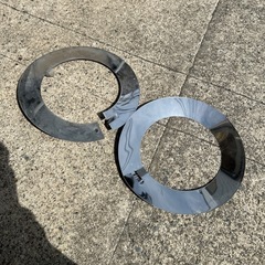 ステンレス排気筒部品 メガネ板　メガネリング　200mm 中古の画像