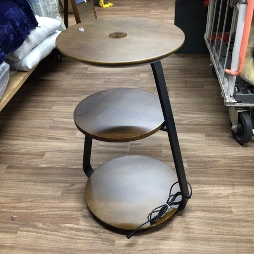 7LIFE 無線充電・ランプ付きサイドテーブル