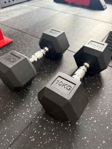10kg ラバーヘックスダンベル　サイドレイズ用