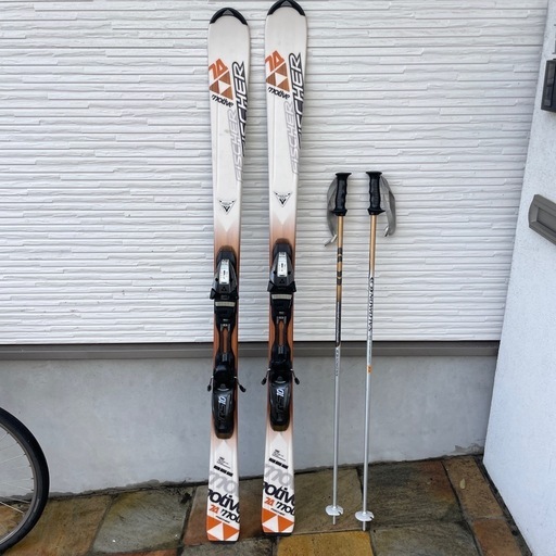 フィッシャーのスキー板 160cm FISCHER ストック付き フィッシャー