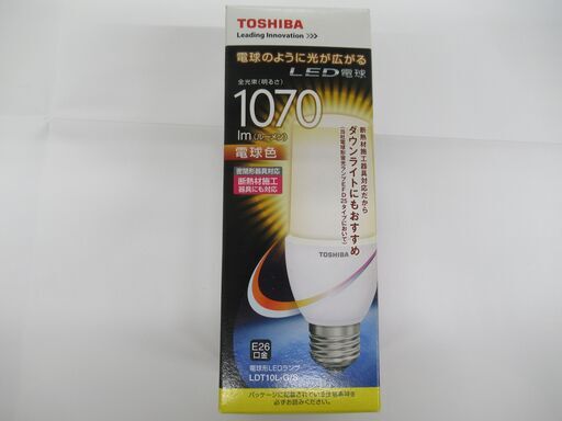 LED電球　電球形LEDランプ　LDT10L-G/S　TOSHIBA　1070ルーメン　E26口金