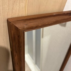 木の全身鏡　壁掛け鏡　アンティークの画像