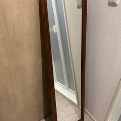 木の全身鏡　壁掛け鏡　アンティーク