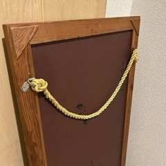 木の全身鏡　壁掛け鏡　アンティークの画像