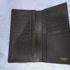 COACH長財布 二つ折りシグネチャー長財布 F74599 ブラック メンズ長財布 アウトレットの画像