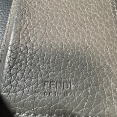 FENDI カードケース グレー レザーの画像