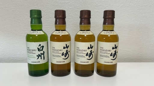 【未開封】ウイスキー \n山崎180ml 白州180ml 4本セット