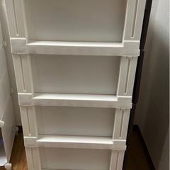 【成約しました】【美品】スリムチェスト 5段 収納ケース ダークブラウン×ホワイト 幅53cm の画像