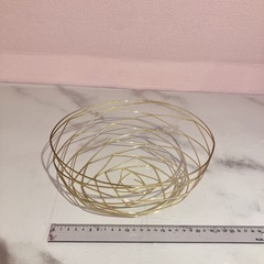 【インテリア雑貨】ゴールドメッシュバスケット