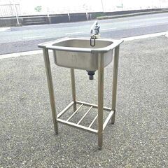 中古 ステンレスシンク 屋外作業に最適 80×51×43cmの画像