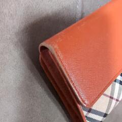BURBERRY＊二つ折り財布 オレンジチェック BURBERRYチェックの画像