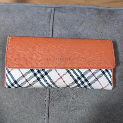 BURBERRY＊二つ折り財布 オレンジチェック BURBERRYチェック