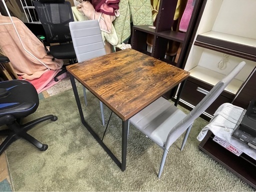 【リサイクルサービス八光】幅70㎝　ニトリ　DT ステイン MBR 2人掛けダイニングセット