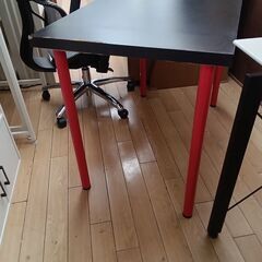 ★ジモティ割あり★  PCデスク ブラック H74×D60×W100 クリーニング済み TK4585の画像