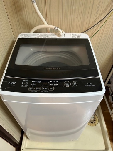 中古 アクア 5.0kg 全自動洗濯機 ホワイト「AQW-G5MJ」2022年製