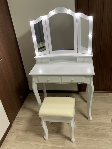 (最終値下げ）ドレッサーセット＆スツールセット(ホワイト)