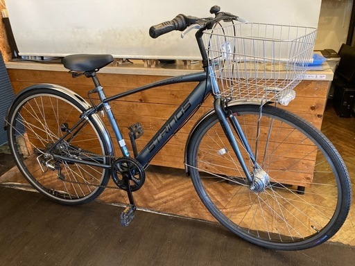 【チェーン・泥除け新品！】 LEDオートライト　6段変速　27インチシティクロス　ガンメタブルー