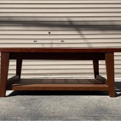 A377◆W120 天板ガラス 格子組みローテーブル サイドテーブル モダン 北欧 ブラウンの画像