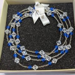 ☆ロングネックレス　ブルー　未使用品