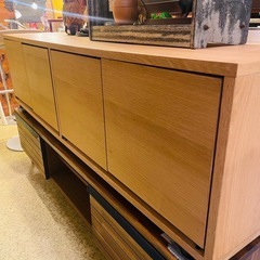 【倉庫保管中】 スタッキングキャビネット・Ｂセット　無印　無印良品　MUJI テレビボード　テレビ台　ローボード スタッキングキャビネット　オーク　ナチュラル　木製　廃盤　廃番　オーク材の画像