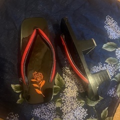 下駄　赤　Lサイズの画像