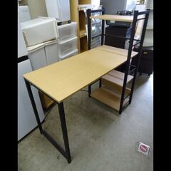 札幌限定配送/お引き取り可◆家具◆ニトリ◆机/棚付きデスク◆システムデスク ザッキー110◆W110 D53 H115の画像