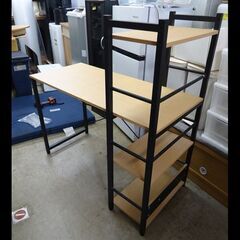 札幌限定配送/お引き取り可◆家具◆ニトリ◆机/棚付きデスク◆システムデスク ザッキー110◆W110 D53 H115の画像