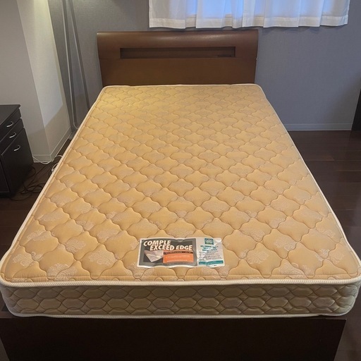 フランスベッド　セミダブル　ハードマットレス 引き出し付きベッドフレーム