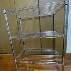 　　電子レンジ&3段スチールラックセットの画像