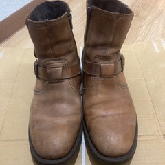 SR03190 コニャック バックジッパーブーツ 25.0〜25...