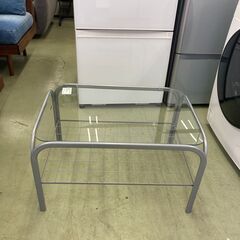 【リサイクルショップ　ピカソ　小松原】✨IRIS OHYAMA アイリスオーヤマ ローテーブル 強化ガラステーブル シルバー SIG-603✨★4951★の画像
