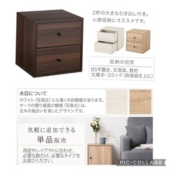 2段  引き出し  収納 棚 ケース  の画像