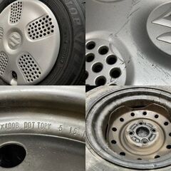 【DUNLOP WINTER MAXX WM03 145/80R13】スタッドレス【SUZUKI 純正ホイール 13インチ 4J4HPCD100】20年製 スペーシア ワゴンR等　(MTR346) クレジットカード QRコード決済可能の画像