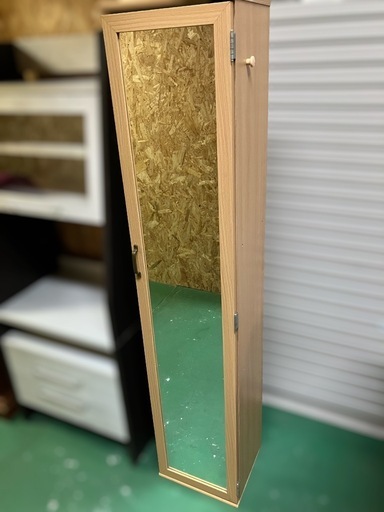 ミラー付き収納棚 全身鏡