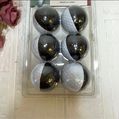 ❣️練習用 ❣️パター用ゴルフボール 6個セット 白黒ツートン ゴルフの画像