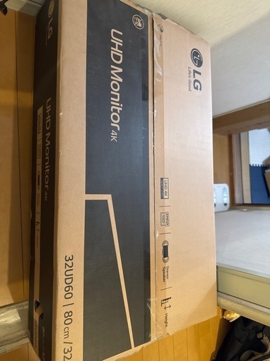 受け渡し者決定！モニター　LG 32インチ 4K 32UD60箱付き