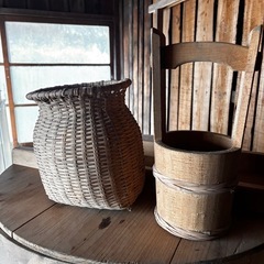ザル 木の桶