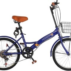 自転車 折りたたみ 20インチ 7段変速 ダークブルー サイクリ...