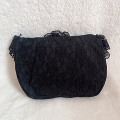 【新品・未使用】Sun  Moto （サンモト）黒レース プティ― 巾着 ポーチの画像