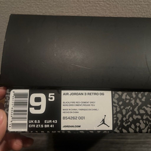 靴/バッグ NIKE AIR JORDAN 3 RETRO OG "Black Cement"