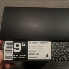 NIKE AIR JORDAN 3 RETRO OG "Black Cement"の画像
