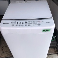 NO 976 🌈福岡市内配送設置無料✨🌈全自動洗濯機 ホワイト HW-G55B-W [洗濯5.5kg /乾燥機能無 /上開きの画像