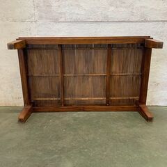 アンティーク バンブー ガラステーブル ローテーブル アジアン家具 N0750