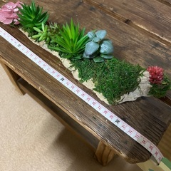 流木が土台の多肉植物　フェイクグリーン